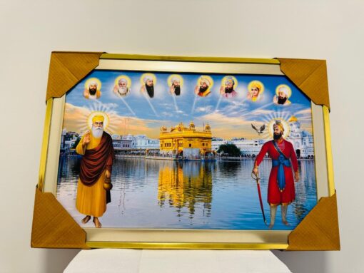 Sikh Religious -Wall Hanging- Golden Temple & Sikh Gurus - Image 2