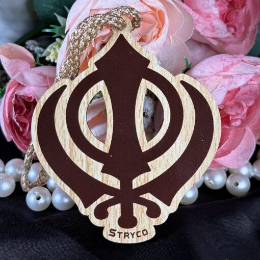 Car Mirror Hanging- Wooden Khanda