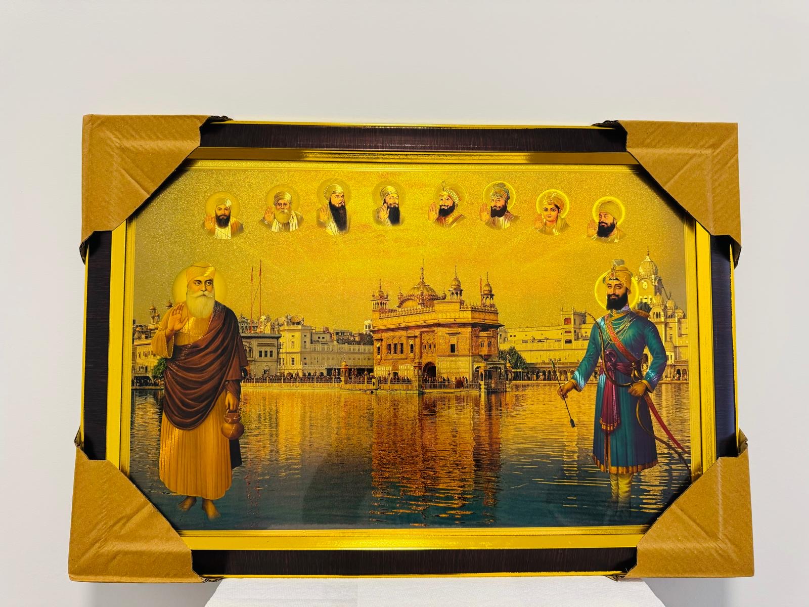 Sikh Religious -Wall Hanging- Golden Temple & Sikh Gurus 26.5" *18.5"