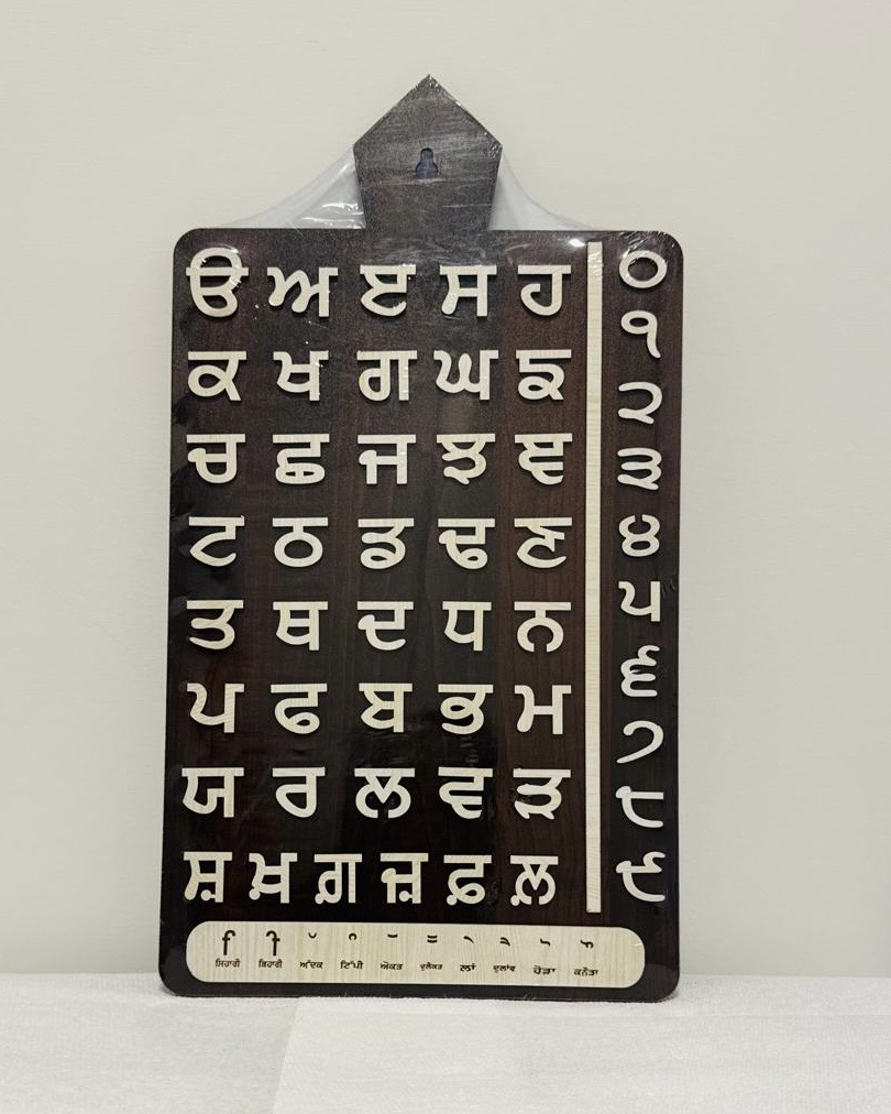 Punjabi Alphabets - Wooden Wall Hanging 9" *15.5"