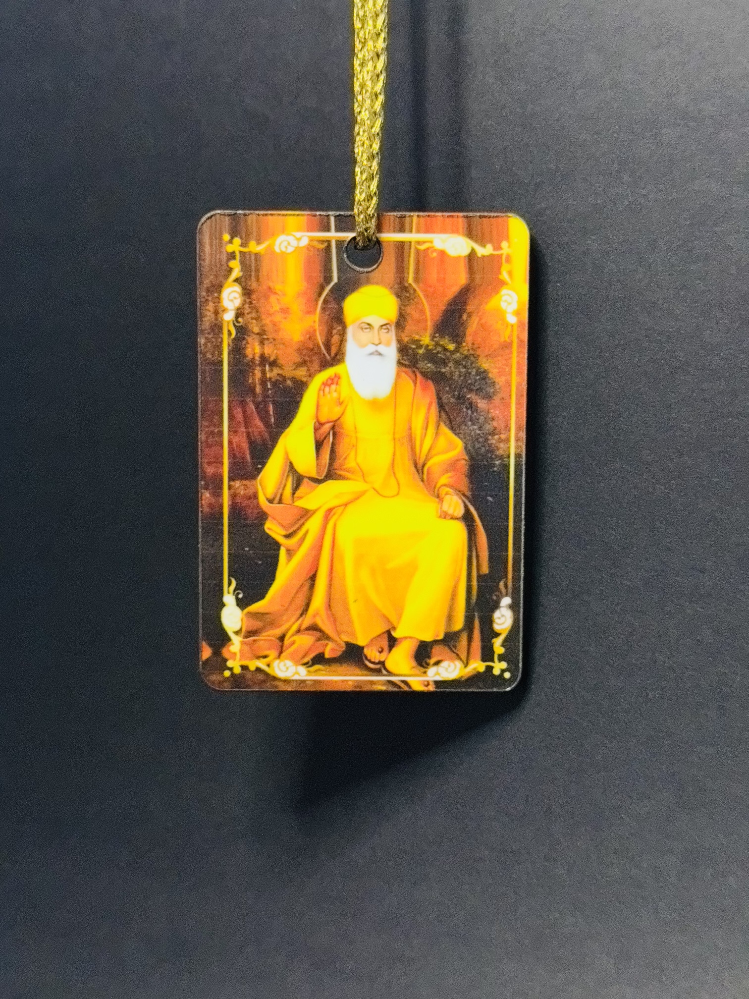 Two-Sided uru Nanak Dev Ji - Mirror Hanging