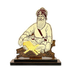 Baba Deep Singh Ji, Wooden Table Top photo, Home Decor Item , 7.5 x 7.2 Inches