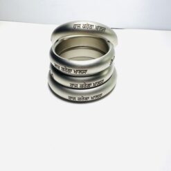 Kada Sarabloh Silver Engraved with Written Gurbani