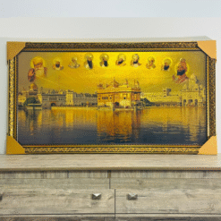 Golden Temple with Sikh Gurus Premium Wall Frame