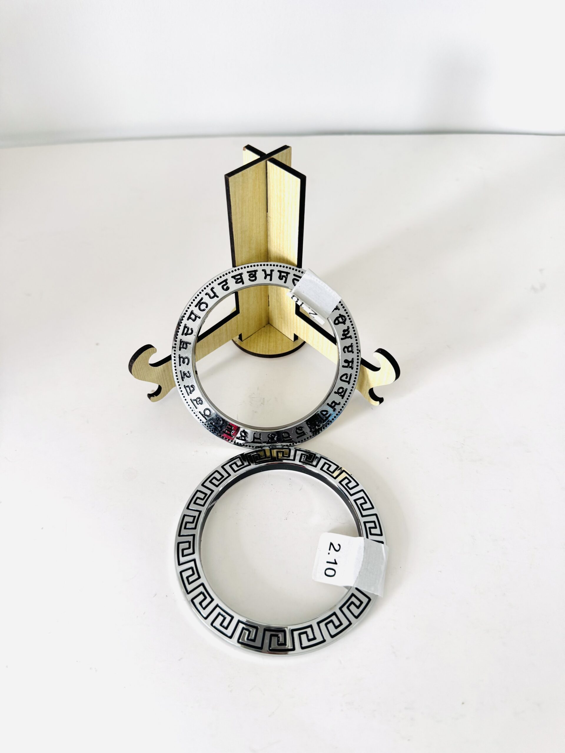 Designer Silver-Tone Sikh Kara Collection - Size 10 (2)