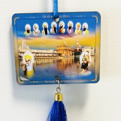 Golden Temple & Sikh Gurus Car Hanging with Tassel