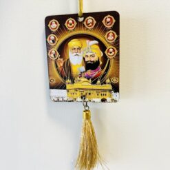 Golden Temple & Ten Sikh Gurus Car Hanging with Tassel