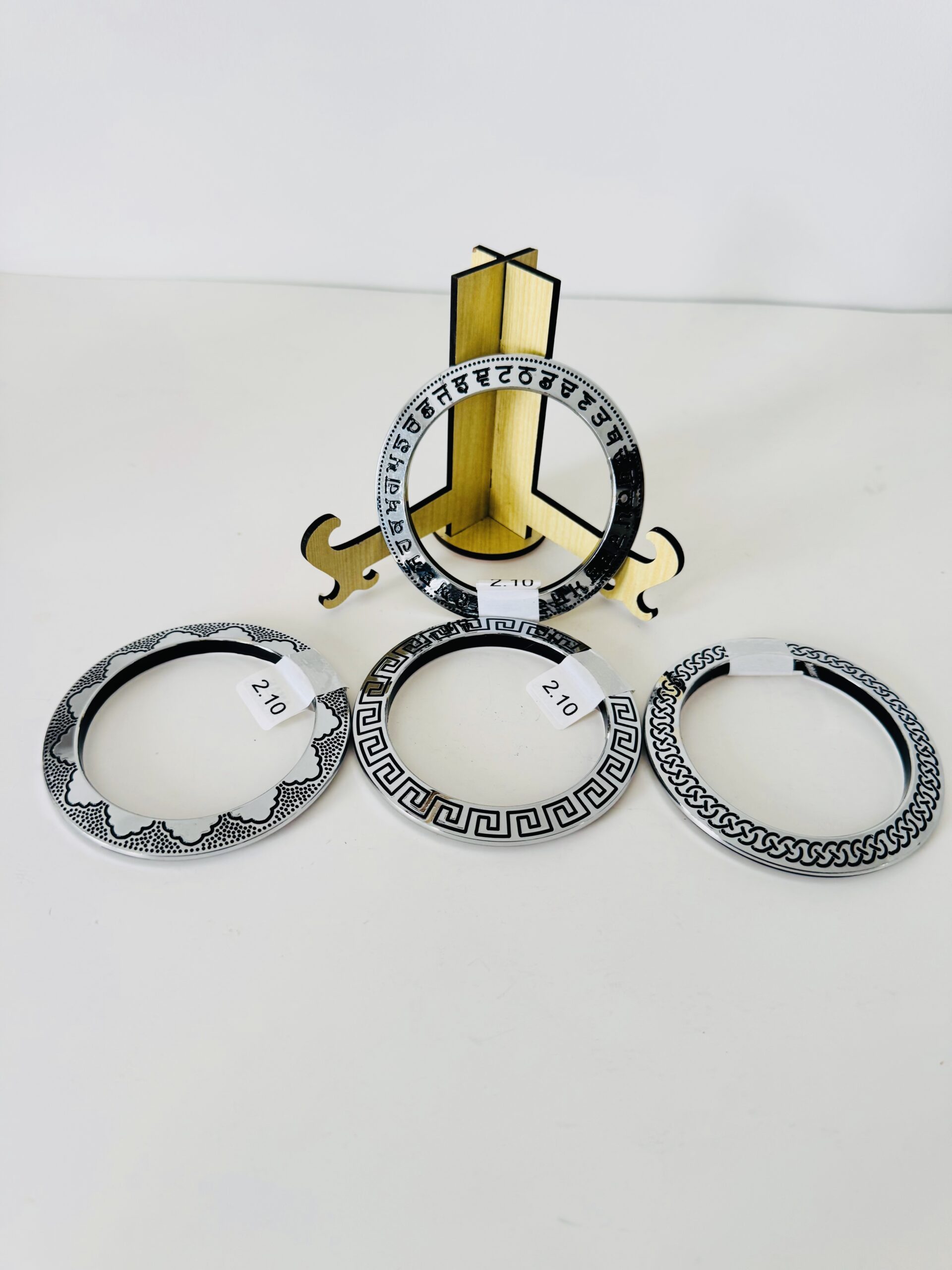 Designer Silver-Tone Sikh Kara Collection - Size 10 (1) - Image 3