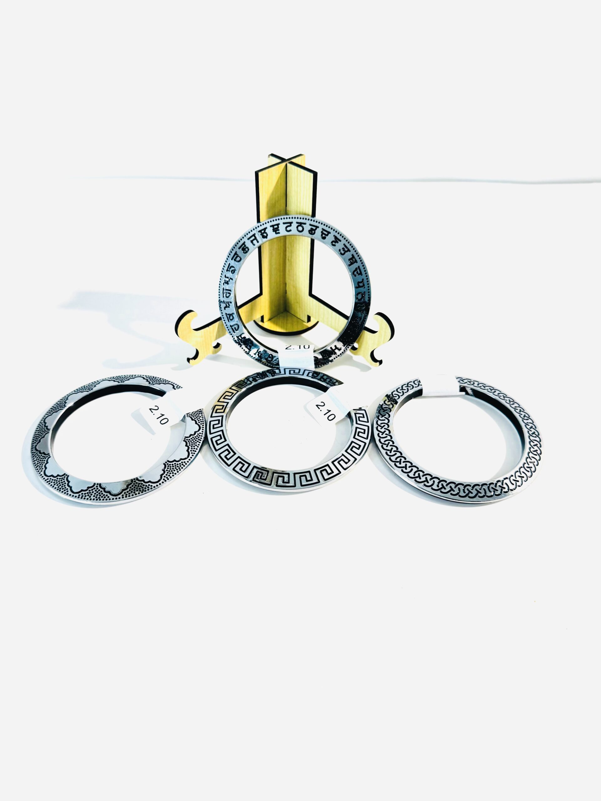 Designer Silver-Tone Sikh Kara Collection - Size 10 (1) - Image 2